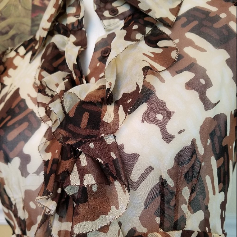 Diane Von Furstenberg Silk Blouse Size 10 - Picture 7 of 8